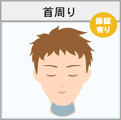 首周りの脱毛範囲画像