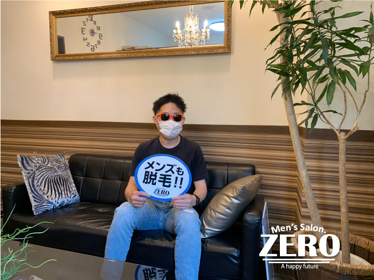 ZERO心斎橋店メンズ脱毛 お客様写真Voice201、堺筋本町在住 職業 営業 28歳の男性「あれだけ肌荒れしていた顔が改善できたヒゲ脱毛！」