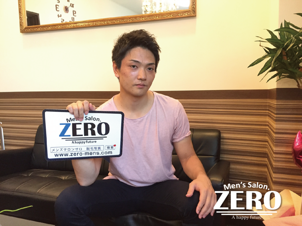 ZERO心斎橋店メンズ脱毛 お客様写真Voice9、南森町在住、不動産営業、34歳の男性「足脱毛のおかげで短パン履けて嬉しい！」